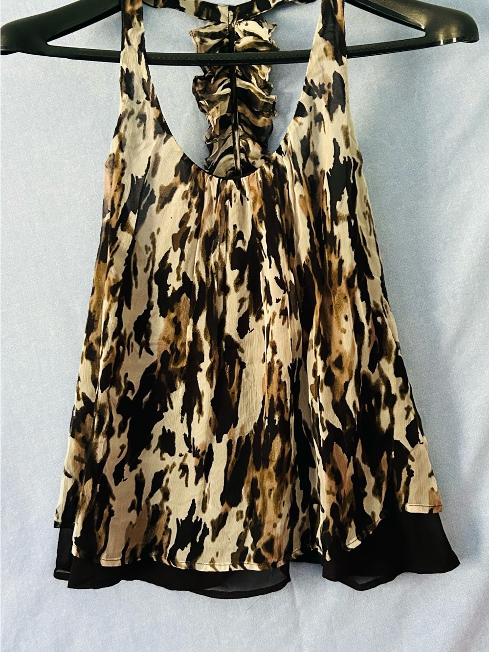 VTG Sugarlips Brown & Black Animal Print Camisole SZ Large